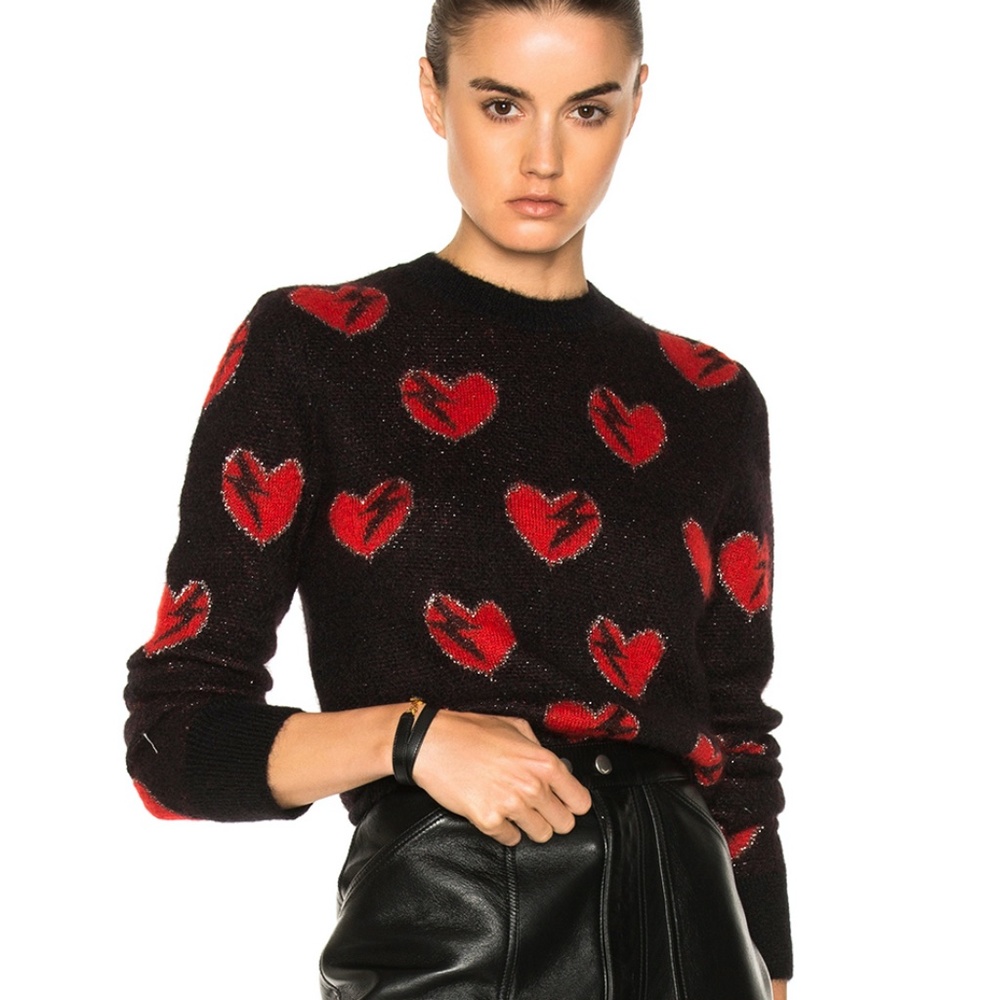 Saint Laurent Black Heart Sweater NWT Never Worn!
